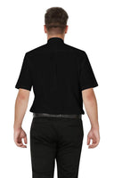 Camisa de sacerdote con cuello de solapa y manga corta
