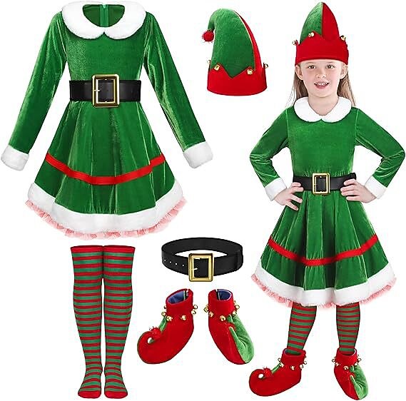 Girls' Christmas Elf Dress Costume