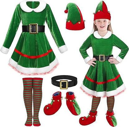 Girls' Christmas Elf Dress Costume