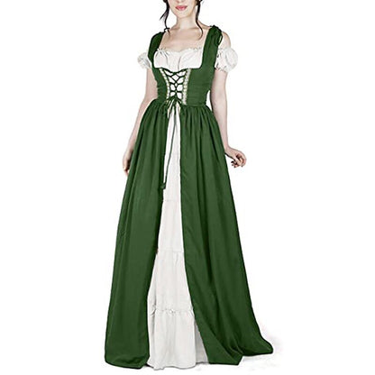 Irish Medieval Retro Royal Court Princess Style Short Sleeve Dress