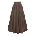 Retro Vintage Medieval Solid Color A-Line Maxi Skirt - Retrorobe