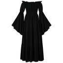Renaissance Tiered Maxi Dress Off-Shoulder Pocket Dress - Retrorobe