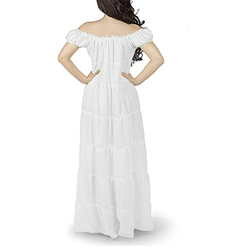 Irish Medieval Retro Royal Court Princess Style Short Sleeve Dress