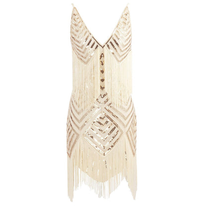 Geometric Art Deco Flapper Sequin Dress