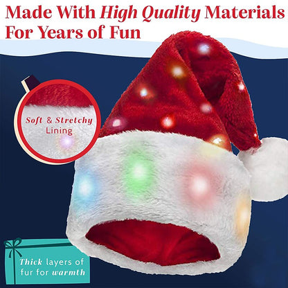 Light-Up Plush Santa Hat