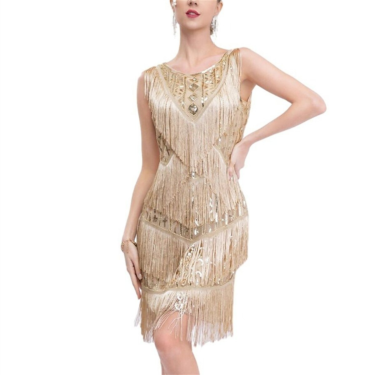 Sequin Flapper  Dress with Accessories Set