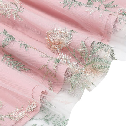 Floral Embroidered Sweetheart Midi Dress