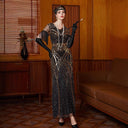 Beaded Fringe Gown with Art Deco Detailing