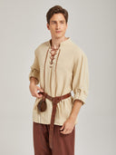 Men's Beige & Brown Pirate Costume Set