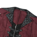 Conjunto para hombre de abrigo de vampiro borgoña y bodysuit de esqueleto, de 3 piezas