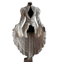 Women's Gothic Lace High-Low Tailcoat Halloween Dress