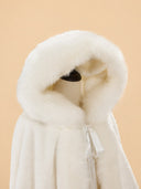 Women's Ivory Medieval Queen Gown & Fur-Trimmed Cloak Costume Set