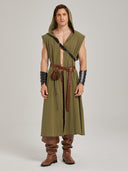 Men's Olive Green Sleeveless Ranger LARP Costume Set