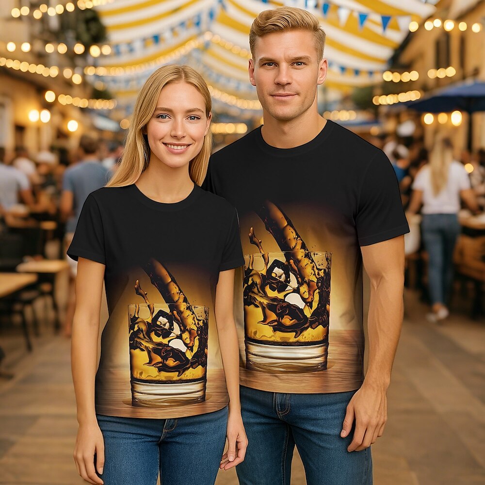 Unisex-T-Shirt mit Retro-Grafik im Oktoberfest-Stil, 1 Stück