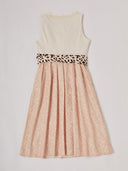 Women’s Oktoberfest Ivory Midi Dirndl Dress with Leopard Bow Apron