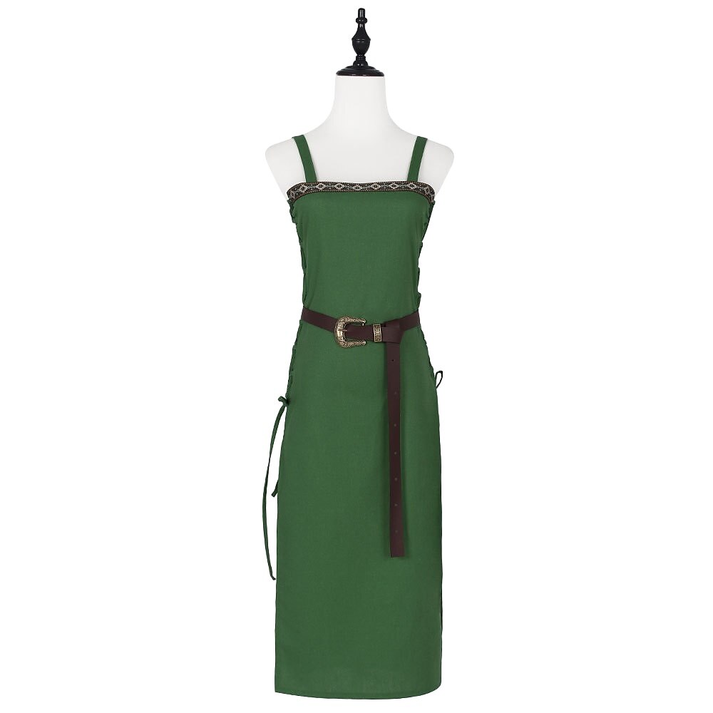 Medieval Viking Spaghetti Strap Dress with Belt