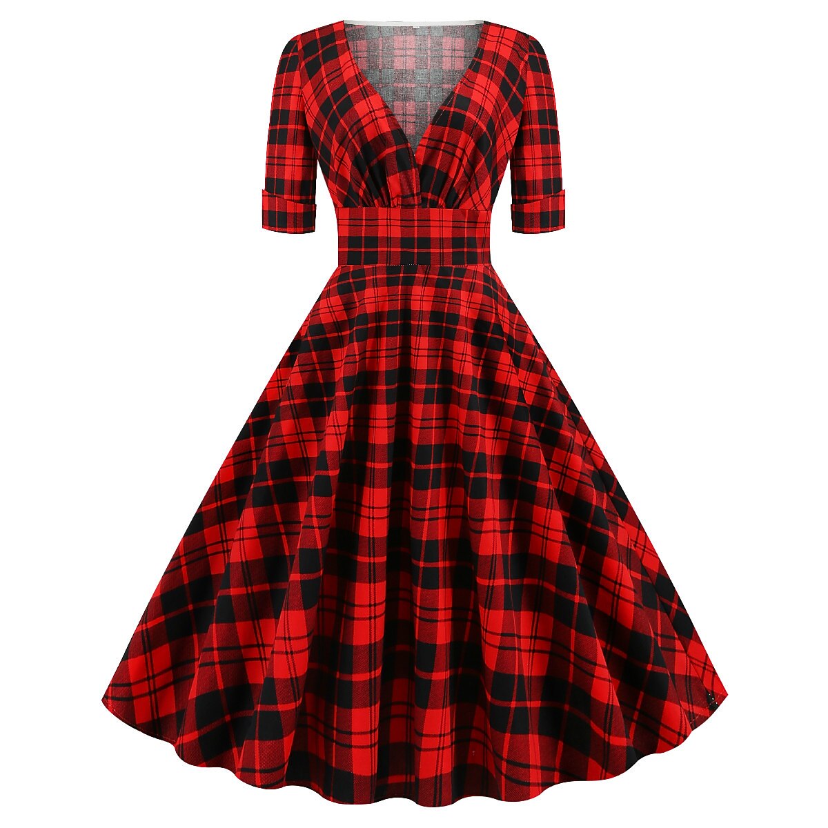 Christmas Plaid A-Line Dress