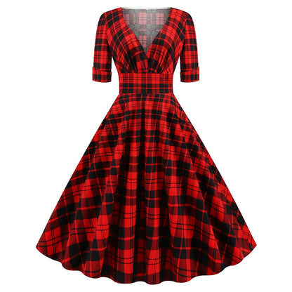 Christmas Plaid A-Line Dress
