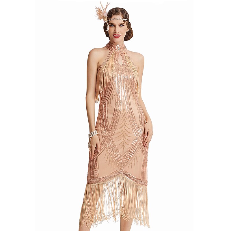Art Deco Halter Neck Flapper Dress