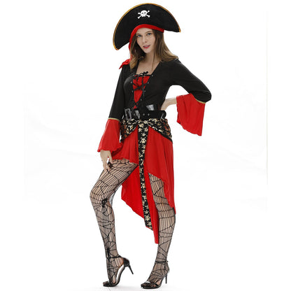 Gothic Piratenkapitän Outfit mit Hut und Gürtel