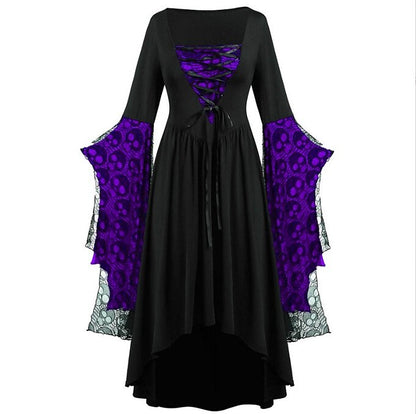 Gothic Halloween Bat Sleeve Irregular Dress