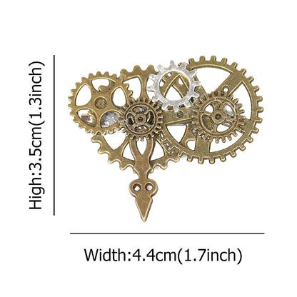 Steampunk Brooch Pin Rudder Brooch Shield Brooch Lapel Pin Badge Brooch