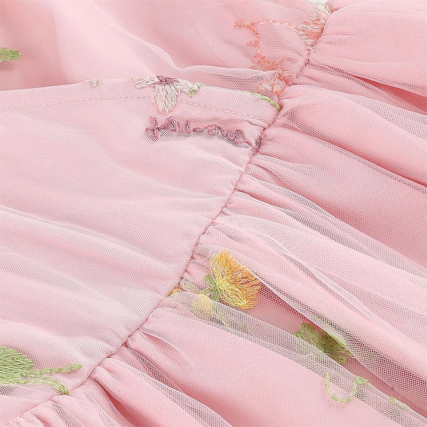 Floral Embroidered V-Neck Midi Dress