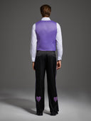 Men's Purple Harlequin Tailcoat 3-Piece Halloween Costume