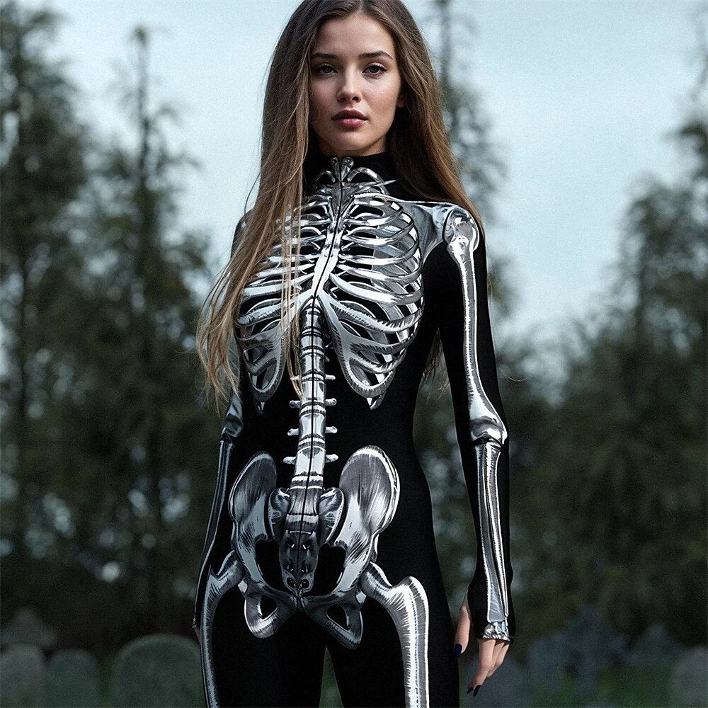 Skull Skeleton Halloween Bodysuit