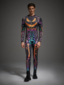 Men's Neon Skeleton Vampire 2-Piece Halloween Costume Set
