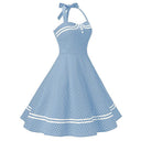 Polka Halter Charm Midi Dress