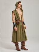 Men's Olive Green Sleeveless Ranger LARP Costume Set