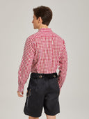 Men's Red Gingham Oktoberfest Shirt for Lederhosen