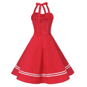 Polka Halter Charm Midi Dress