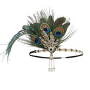 Set Abito Flapper Verde con Nappine e Piume di Pavone con Accessori