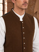 Men's Brown Heritage Vest & Newsboy Cap 2-Piece Set