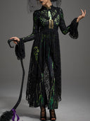 Gotisches Halloween-Kleid aus Spitze mit High-Low-Schnitt und Schwalbenschwanz für Damen