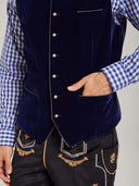 Men's Blue Bavarian Oktoberfest Velvet Vest