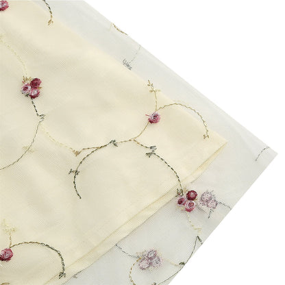 Embroidered Tie Strap Midi Dress