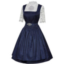 Oktoberfest Bavarian Dirndl Dress with Apron and Lace Blouse - Retrorobe