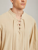 Men's Medieval Lace-Up Tunic Shirt for Renaissance Faire