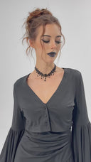 Women's Gothic Bat Sleeve 2-Piece Halloween Costume Set