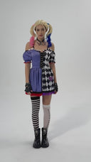 Women's Purple Diamond Jester Halloween Costume Dress