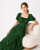 Robe de costume fantaisie elfique verte pour GN 