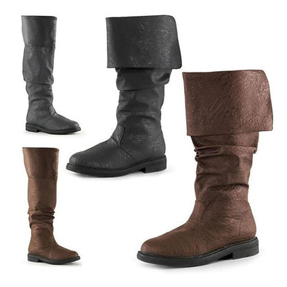 Unisex Medieval Renaissance Knee High Flat Jazz Boots