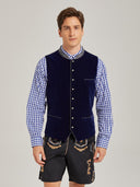 Men's Blue Bavarian Oktoberfest Velvet Vest