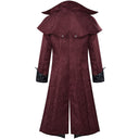 Men's Burgundy Gothic Vampire Tailcoat Costume Set