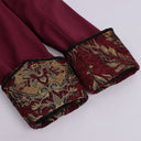 Ensemble de costume victorien pour homme 5 pièces bordeaux à bordures florales