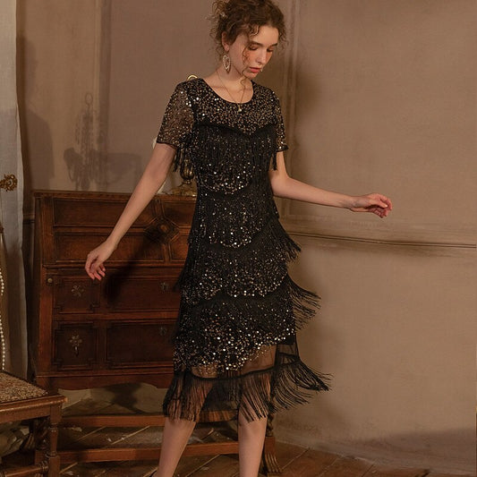 Multi-Layered Fringe Flapper Dress