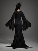 Women's Gothic Bat Sleeve Witch 3-Piece Halloween Costume Set